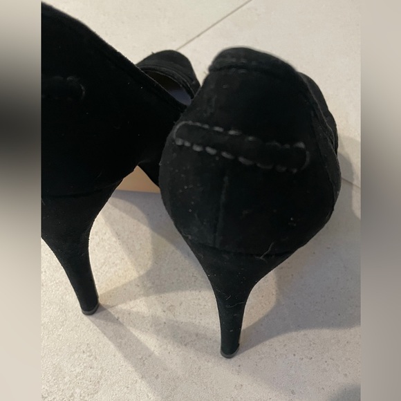 Dolce Vita Bridgette black suede loafer heels - Picture 2 of 7